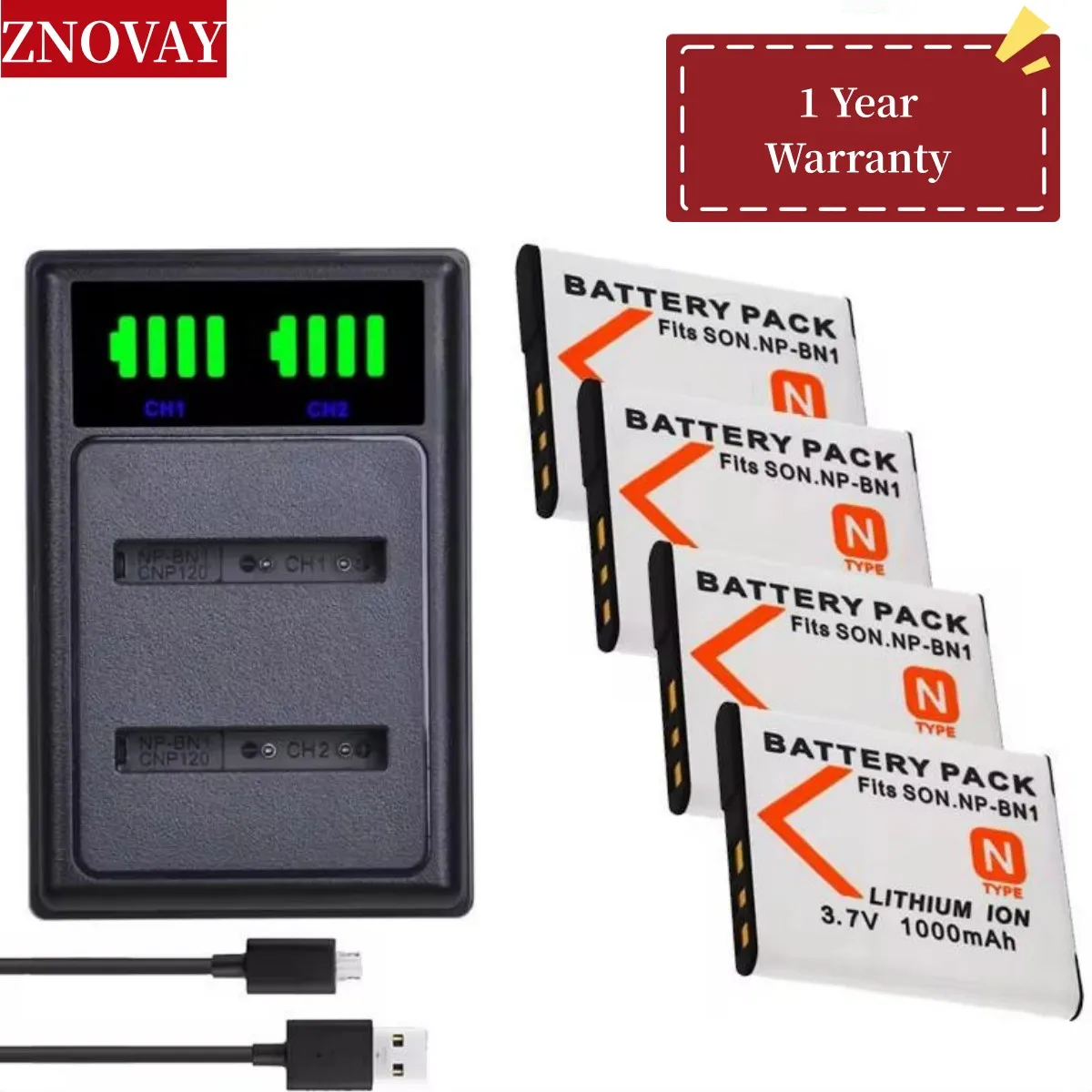 4Pcs NP-BN1 Battery NP BN1 Charger for SONY DSC TX9 T99 WX5 TX7 TX5 W390 W380 W350 W320 W360 QX100 NPBN1 900amh Batteries