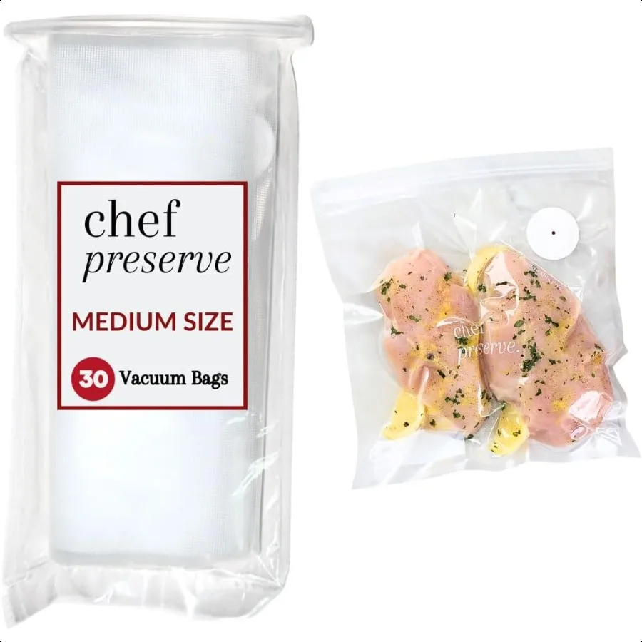 

Reusable Vacuum Sealer Bags for Food 30 BPAFree Medium 10 x 11 in Food Storage Bags Freezer Microwave OdorResistant LeakProof C
