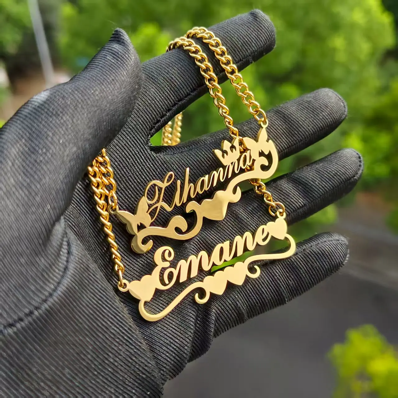 

DHQH Multiple Styles of Customized Name/Letter Necklace Personalized Letter Nameplates Pendant Necklaces Valentine's Day Gift
