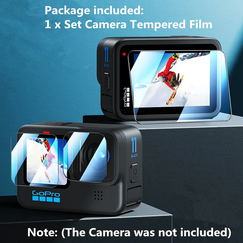 Protector de pantalla de vidrio templado para cámara de acción, GoPro película protectora de lente para 11, 10, 9, Hero9, Hero11, 10, 6 unidades