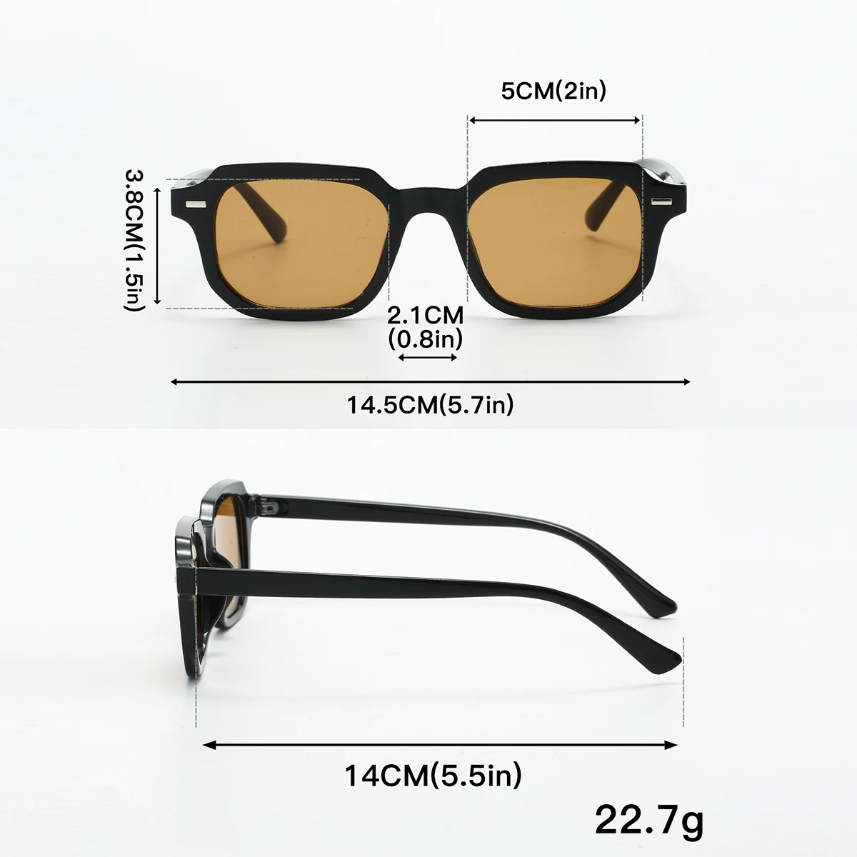 1 Stück Modische Herren-Sonnenbrille, Retro Stylische Trendige Rechteckige Rahmenbrille, Für Autofahren und Pendeln, Strandurlaub – Detail 6