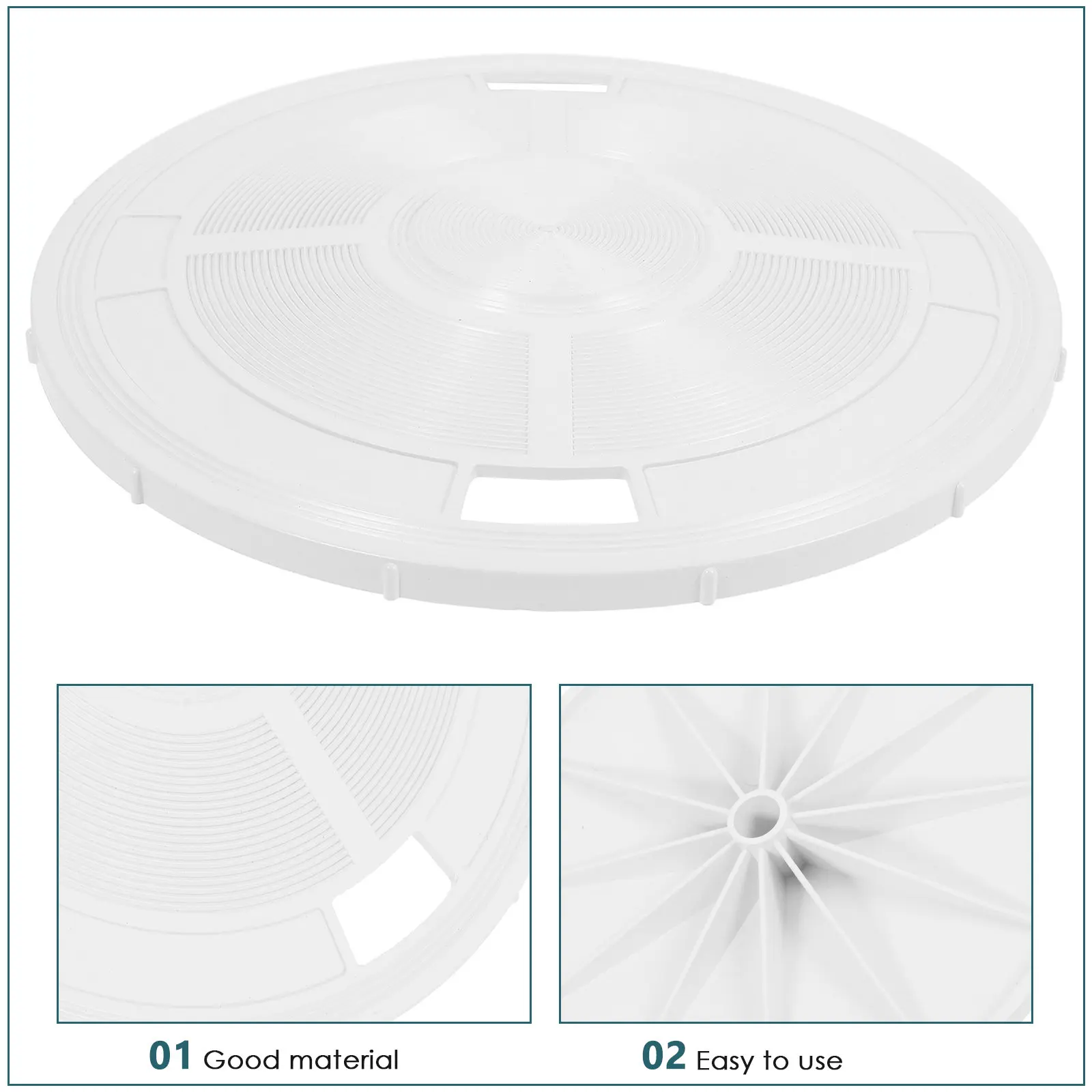 Pool Skimmer Cover Replacement ABS Lid Debris Prevention Splash Guard Wide Compatibility Pool Accessory Skimmer Vacuum Cover