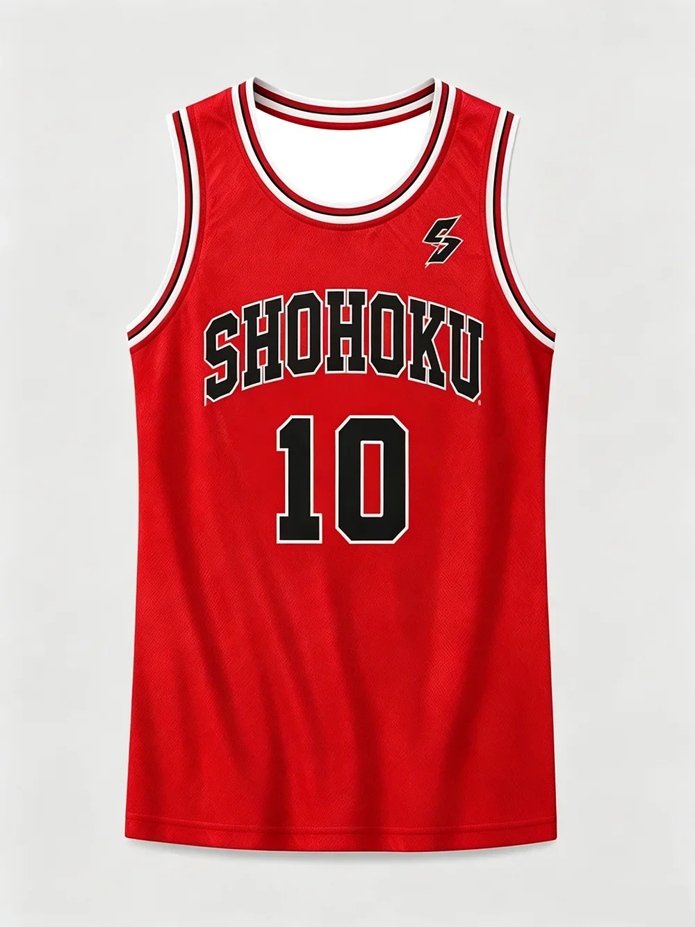 Hot Retro Anime Basketball Uniform 10 Number Red Jersey Breathable Mesh Vintage Sports Tank Tops For Fans Cosplay Casual Wear
