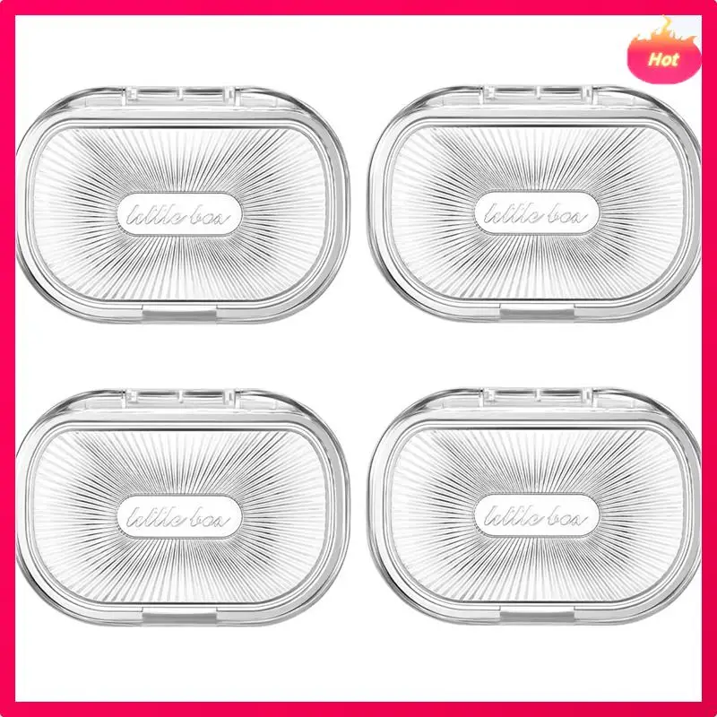 

4 PCS Hair Tie Container Beads Storage Plastic Small Portable Travel Cotton Swab Holder Flosser Dispenser With Lid Box