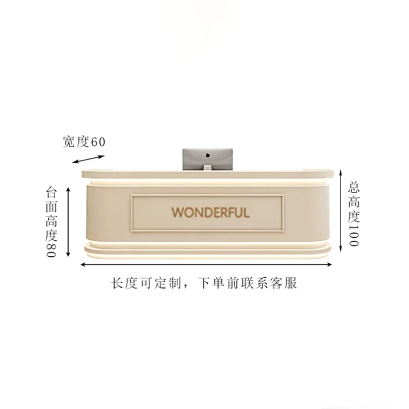 Customized Modern Desk Table Exquisite Glamour Creative Aesthetic Reception Desk Elegant Luxury Empfangs Theke Office Furniture