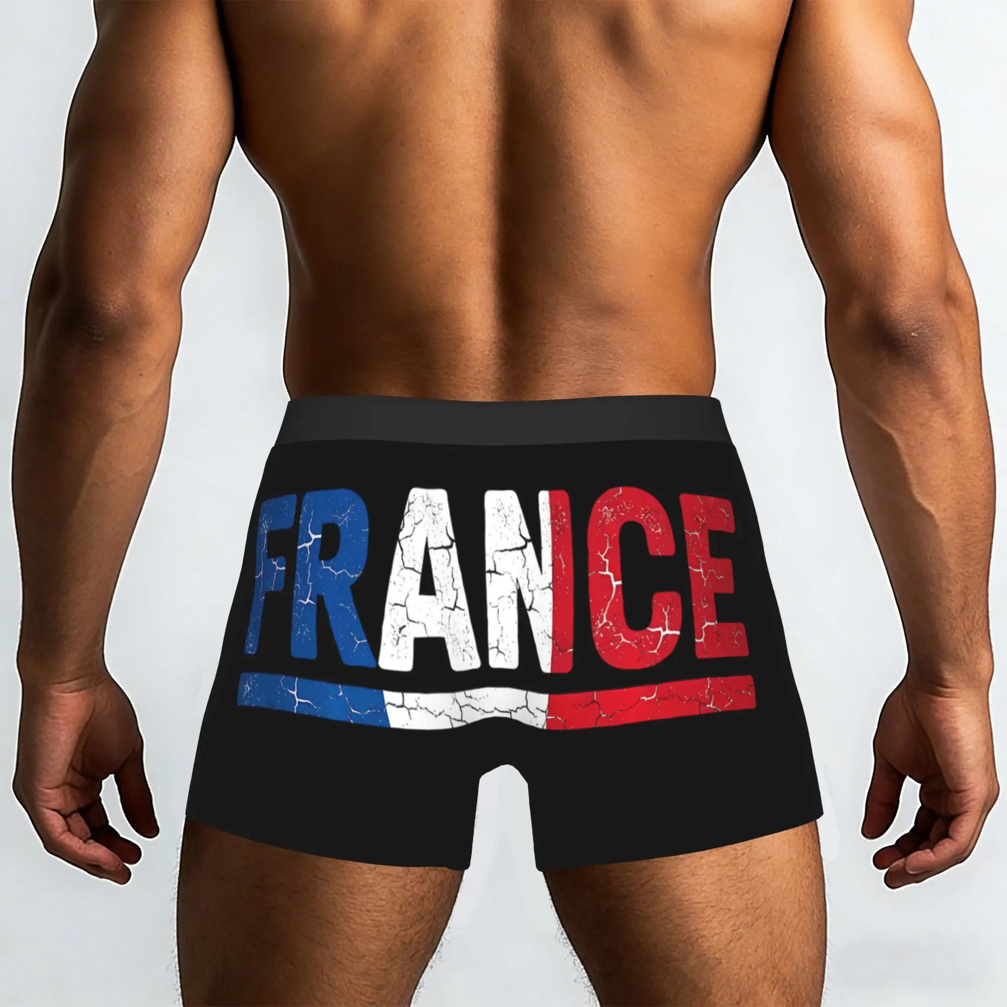 French Flag France Pride  France Underpants Breathbale Panties Men's Underwear Comfortable Shorts Boxer Briefs
