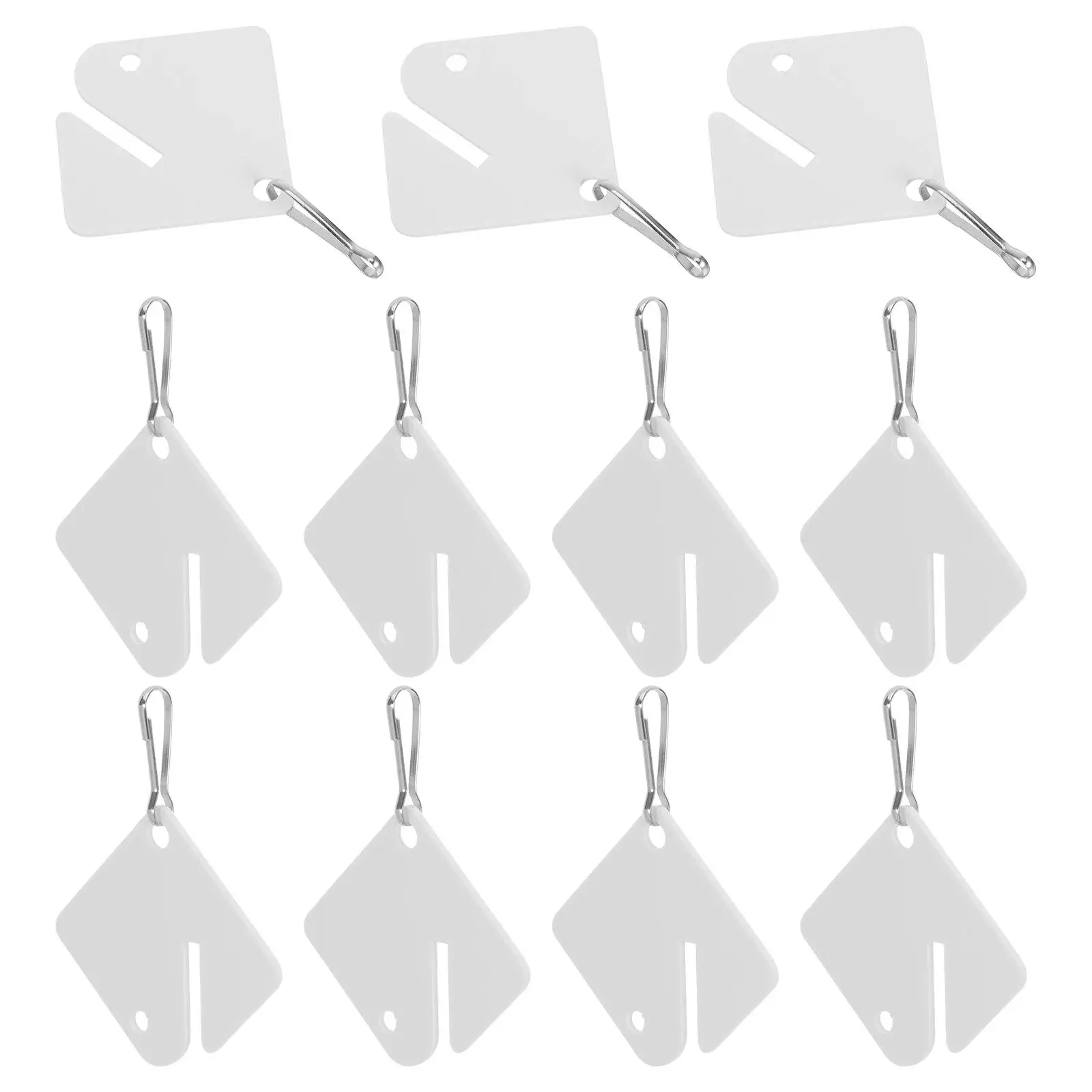 60Pcs Key Tags Slotted Acrylic White .5 Inch Writeable Surface Hanging Key Identifiers for Cabinets Lockers
