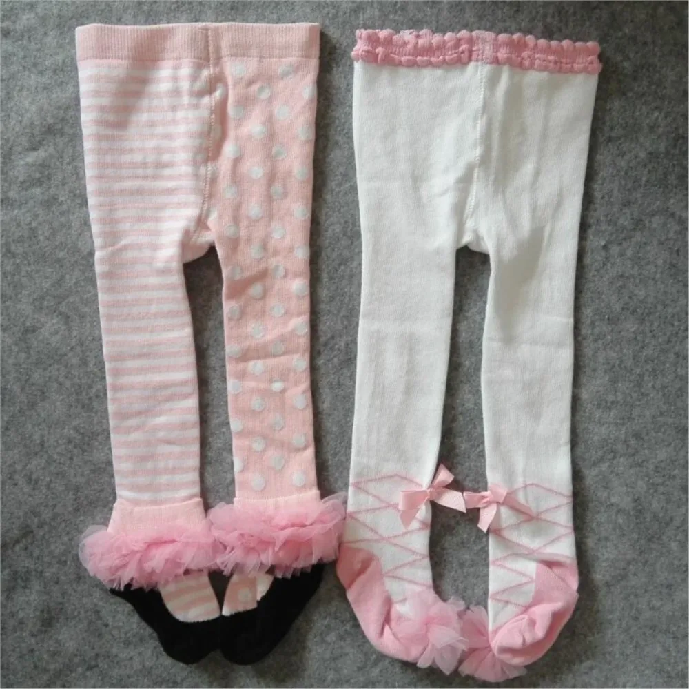 Girls Ruffle Fashion Tights panty babysocks Baby Girls rompers Pantyhose Lace stocking For Baby Cute Siamese Tights jacquard