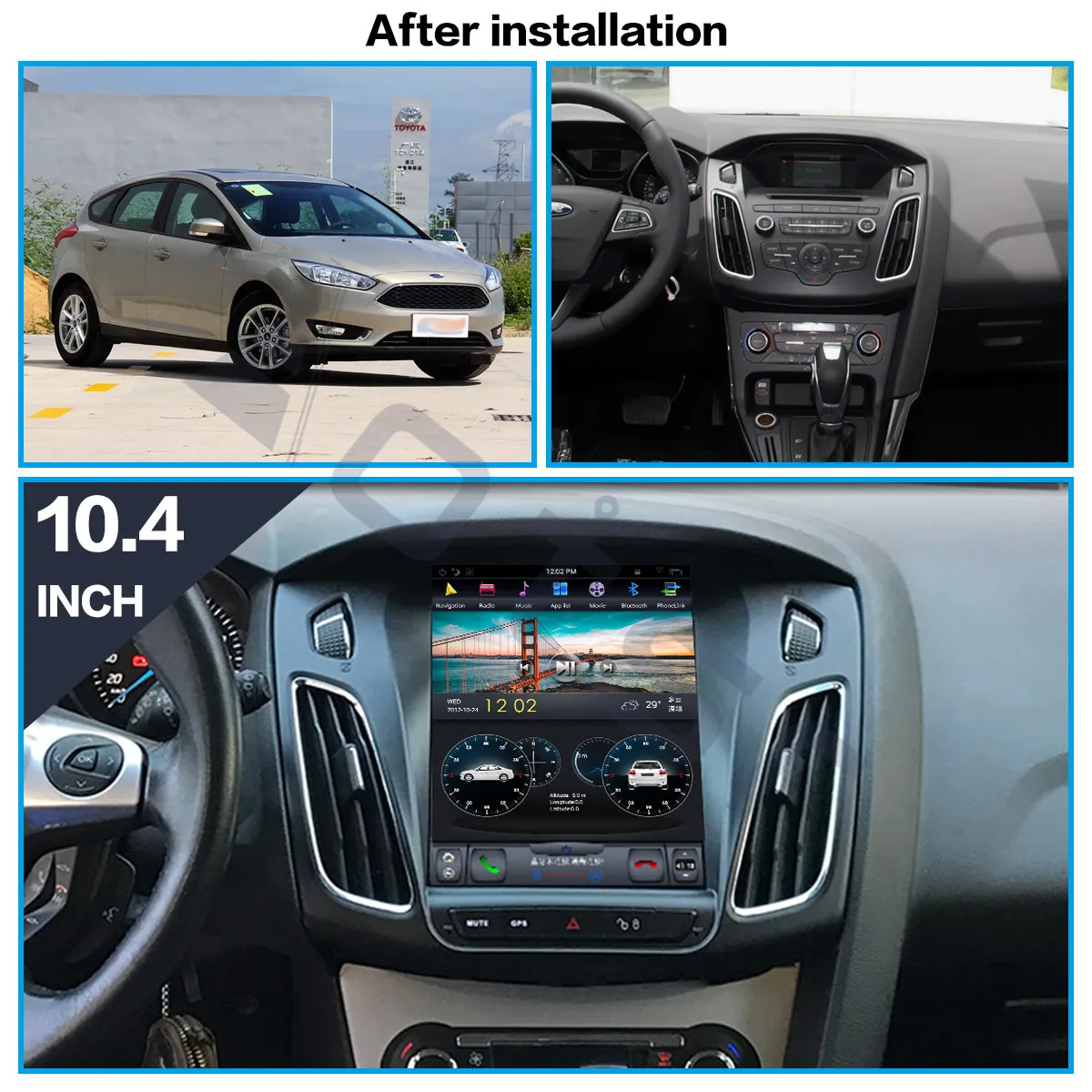 Android 9.0 Car Multimedia Radio Player PX6 car GPS Navigation DSP Carplay For Ford Focus 2012 - 2018