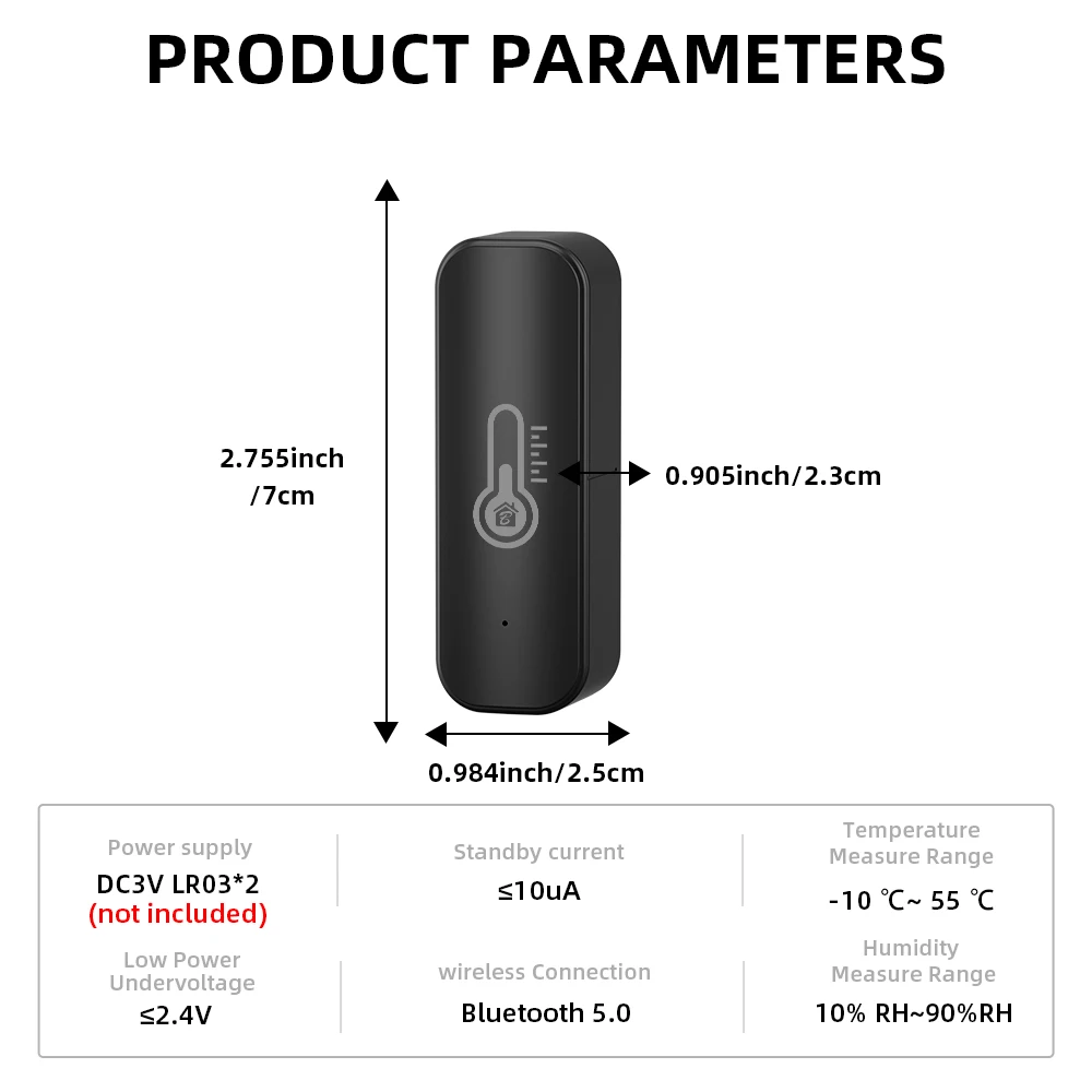 ONENUO Tuya BT sensore di umidità della temperatura intelligente igrometro per interni APP compatibile con Bluetooth telecomando funziona con Alexa