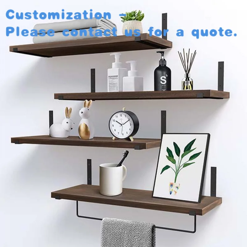 

custom.Rustic Wood Floating Shelves Wall Mounted Storage Shelves Wall Shelves