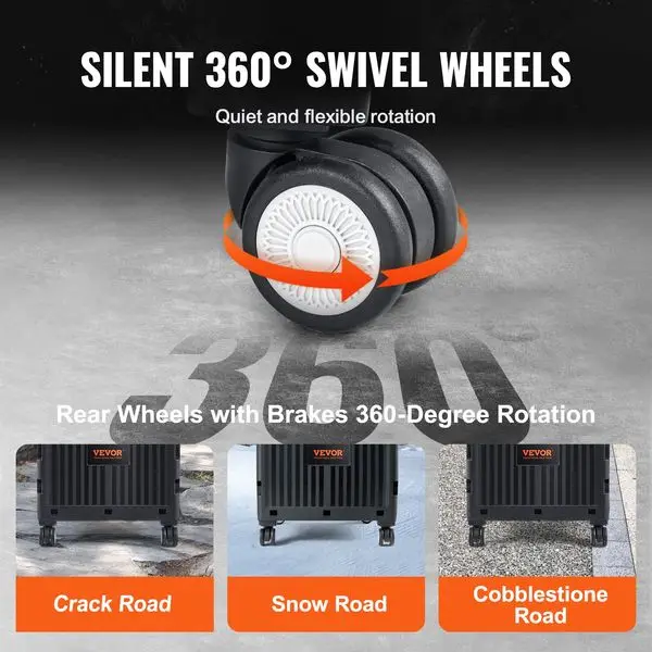 Складная универсальная тележка VEVOR, грузоподъемность 110 фунтов, складной портативный ручной тележка с телескопической ручкой для тяжелых условий эксплуатации a