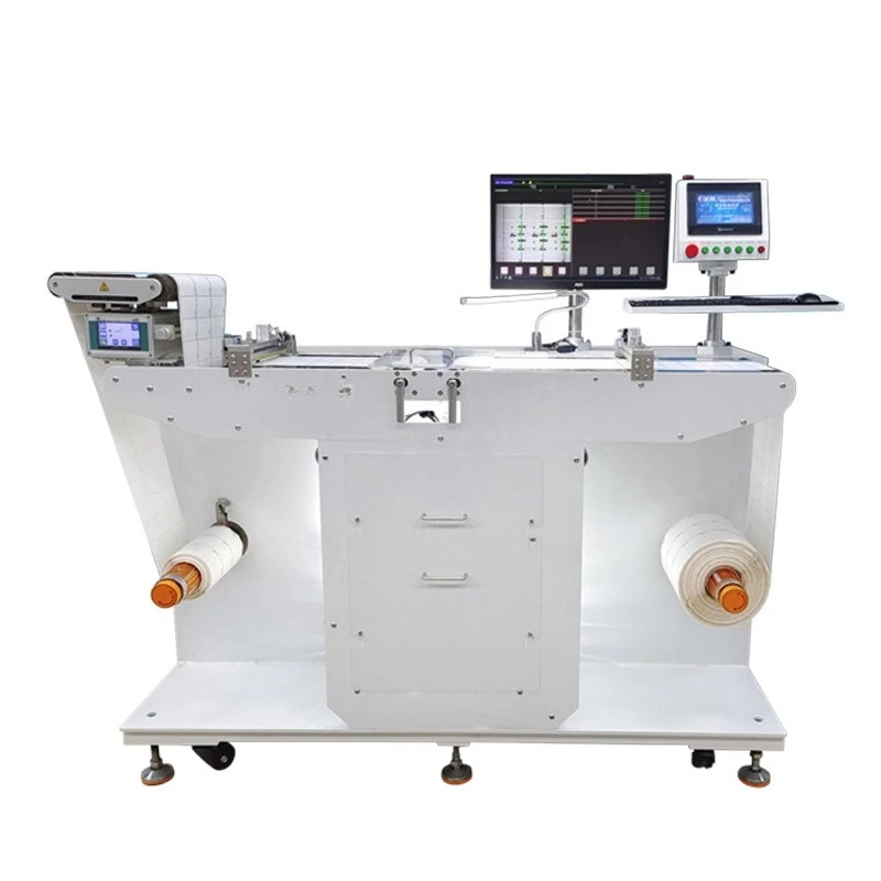 Roll-to-roll label quality inspection machine CCD visual measurement size printing offset error and leakage detection machine