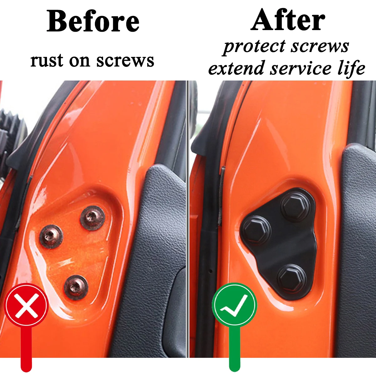 Car Front Door Screw Protector Cover Trim for Jeep Wrangler JL Gladiator JT Willys 2018 2019-2021 2022 2023 Interior Accessories