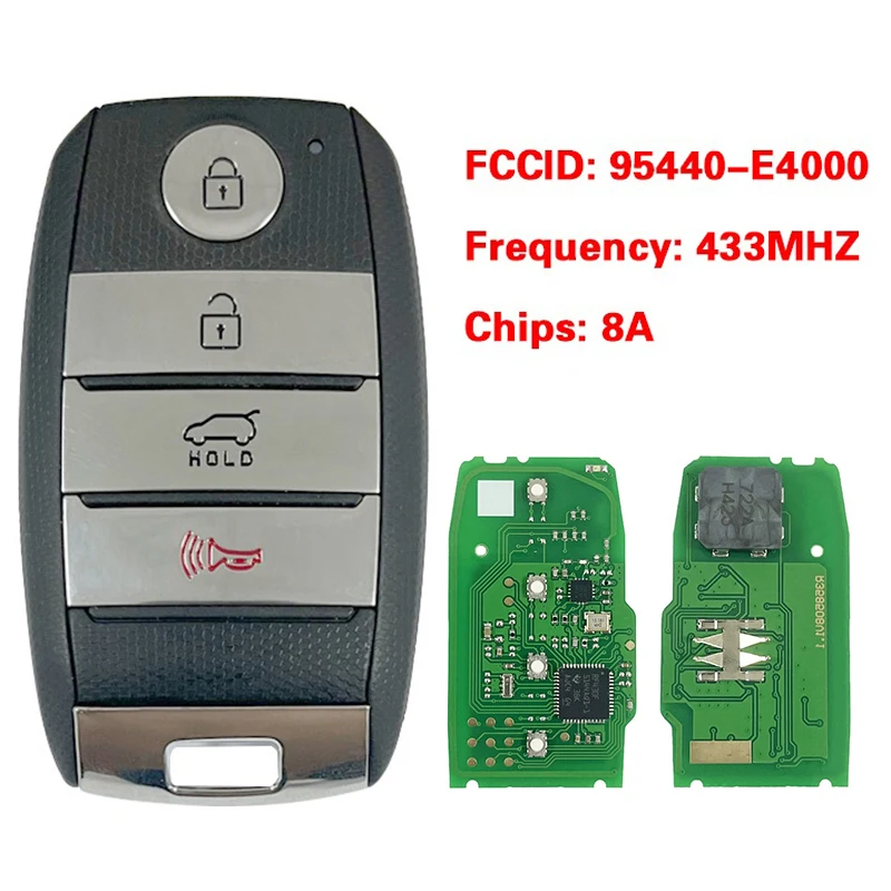

CN051152 Послепродажный 4-кнопочный смарт-ключ FCC 95440-E4000 8A чип 433 МГц без ключа для Kia Soul 2014-2016