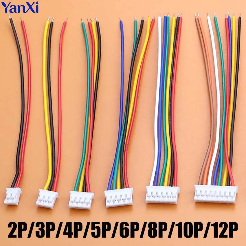 10PCS PH2.0 PH 2.0mm Terminal Wire Cable Connector 2/3/4/5/6/8/10/12 Pin 2.0MM Pitch Plug 10CM/20CM/30CM Wire Length 26AWG