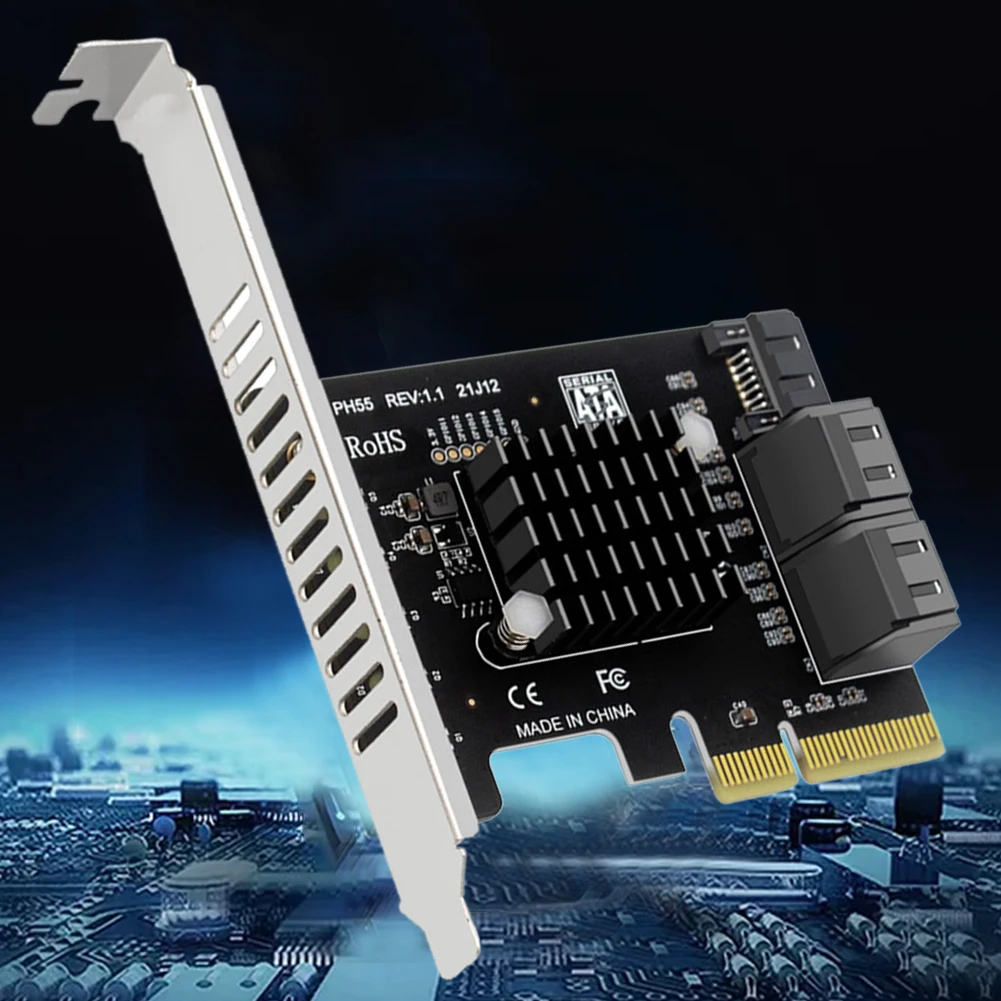 PCIe To 5-Port SATA3.0 Expansion Card Jmb585 Chip PCIe SATA Card Supports Cascaded Trim for Windows/Linux/Mac OS