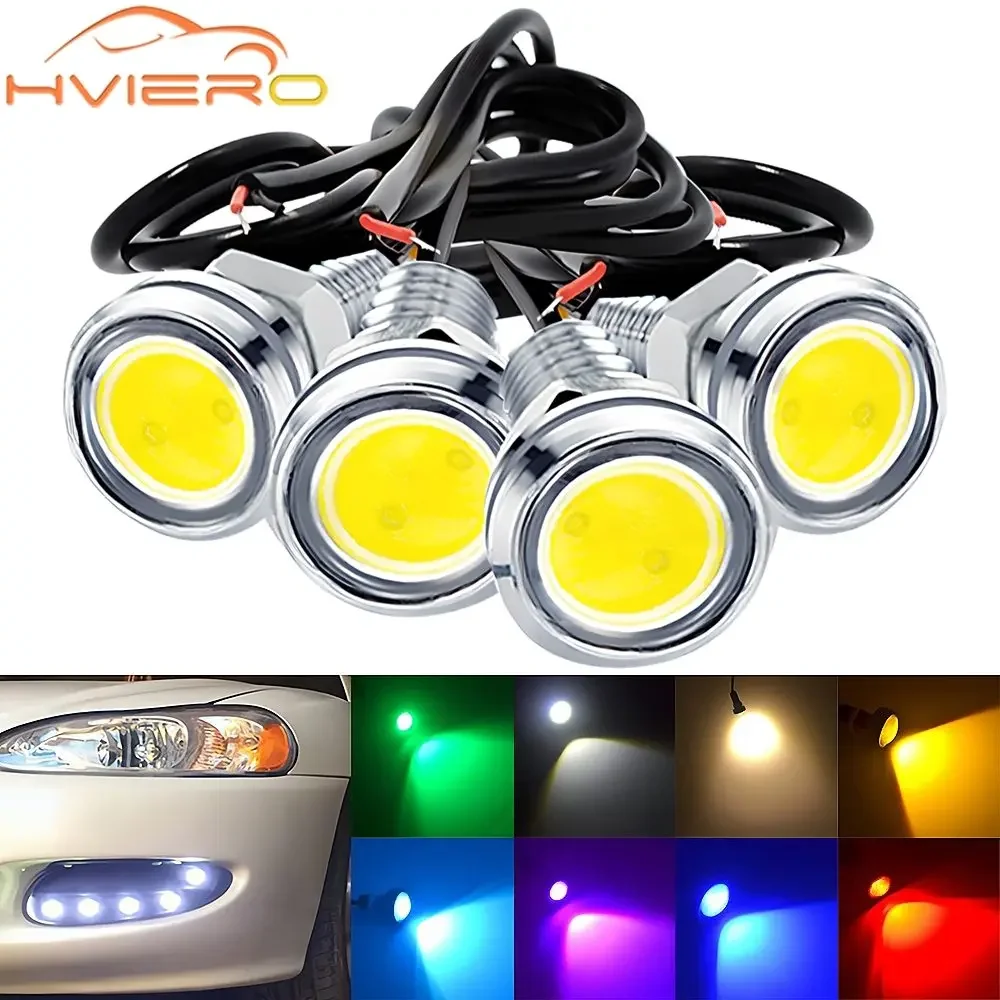 

4X Multiple Colors Car DRL Led Running Turn Signal Lights Eagle Eye Bulbs Silver DayTime Brake Reversing Parking Lamp Waterproof