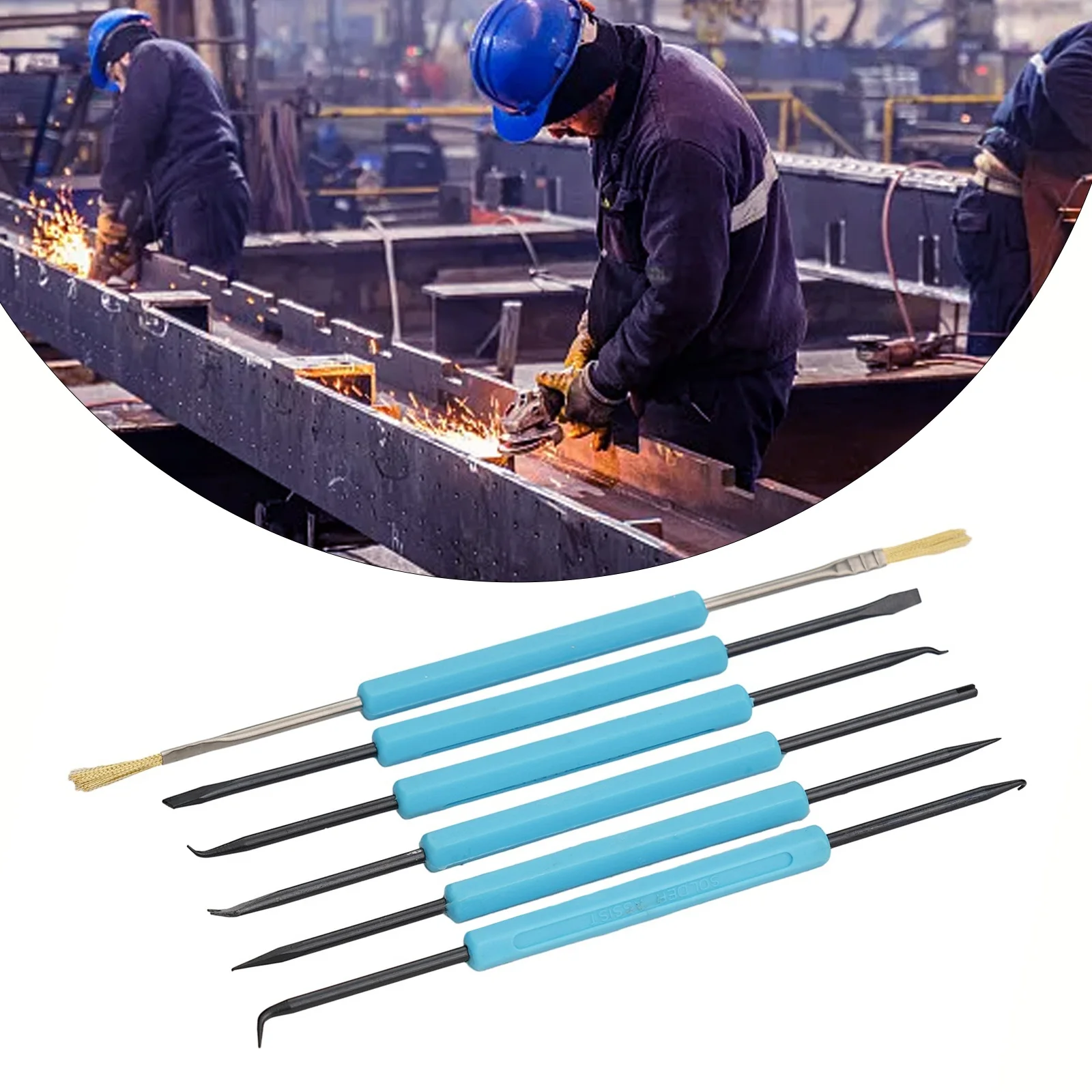 Blauw Desoldeerhulpmiddel Hulpmiddel Slijpen Reiniging 6in1 Soldeer Assist Reparatie Tool Componenten Lassen Voor Ic Demontage