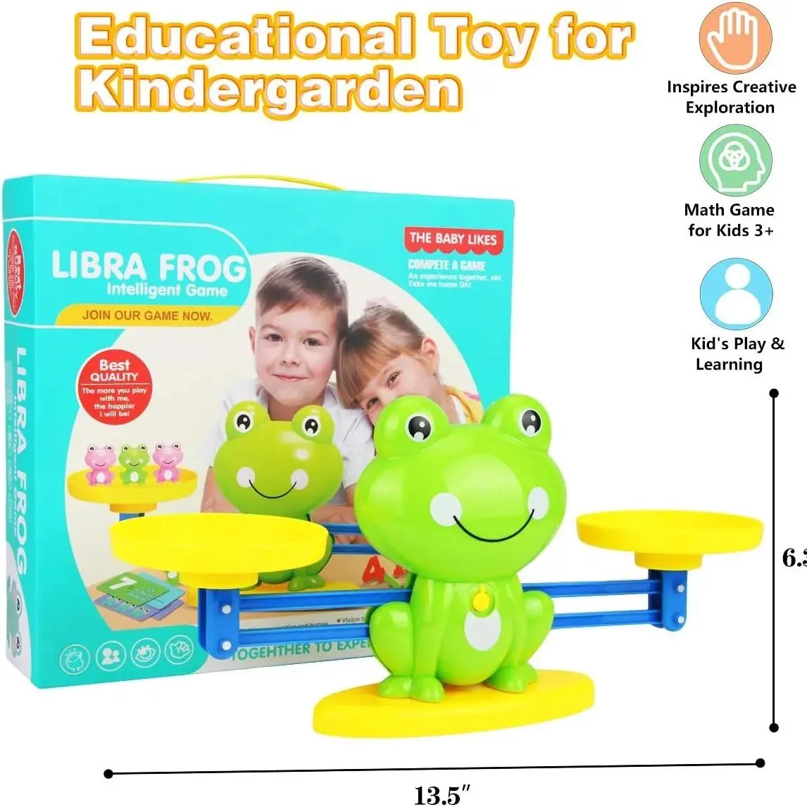 Jogo de matemática legal, brinquedos de contagem de equilíbrio de sapo para meninos e meninas, número educacional divertido, presente para crianças, aprendizagem de haste