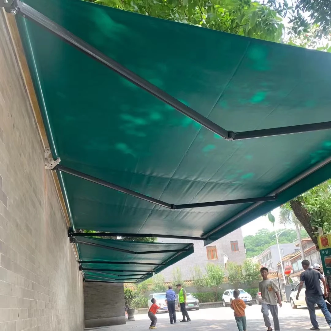 OEM Large Outdoor Retractable Caravan Awning Tent with Full Cassette Motorized Patio Awning Manual Operation Customizable size