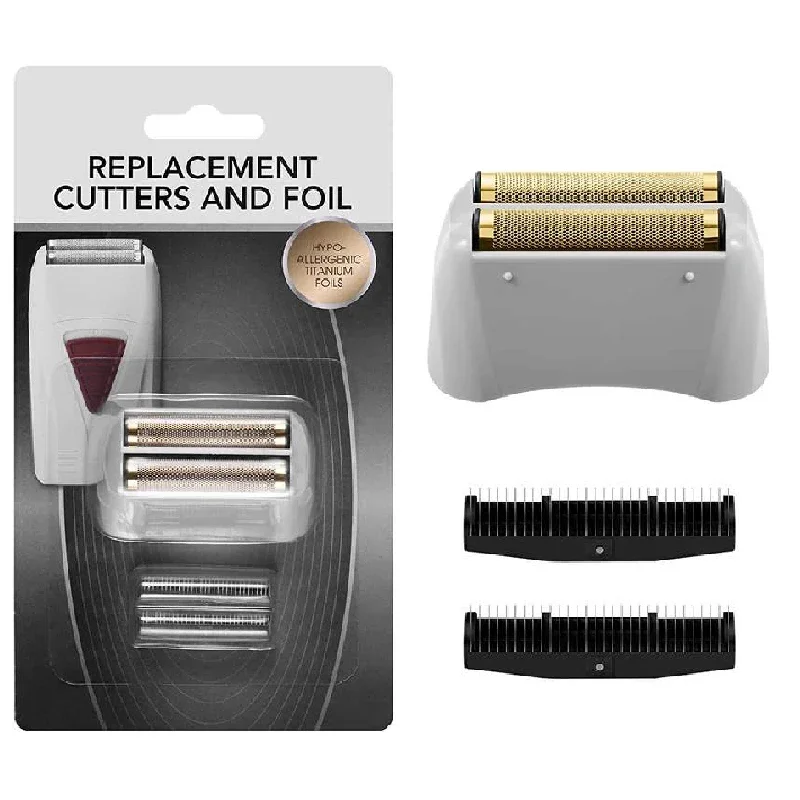 Pro Shaver Replacement Foil and Cutters compatible with Andis 17150(TS-1)/17155/17200 Electric shaver Gold Titanium Cutters