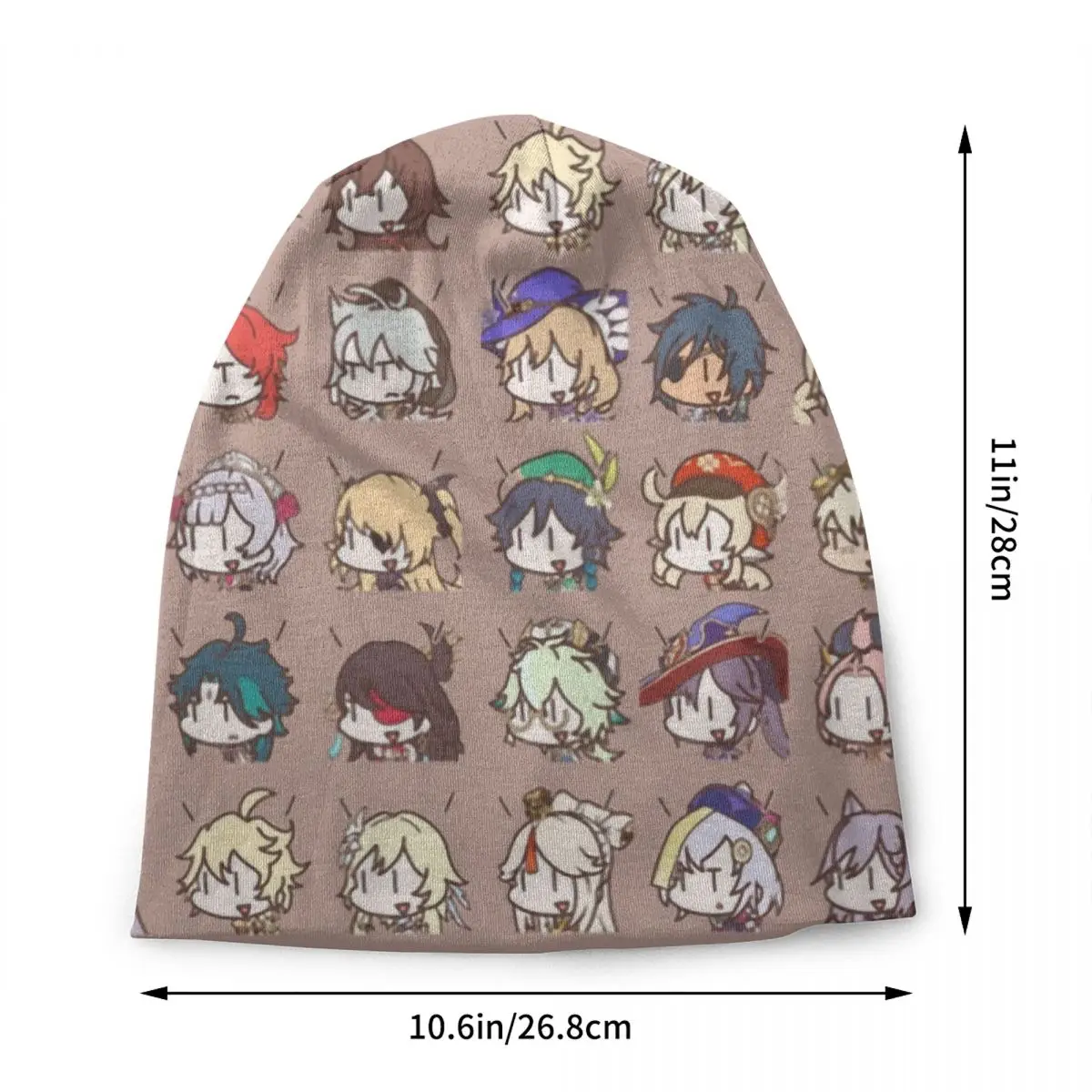 Genshin Impact Kawaii Chibi Nerdy Characters Bonnet Hats Fashion Knit Hat For Women Men Autumn Winter Warm Skullies Beanies Caps