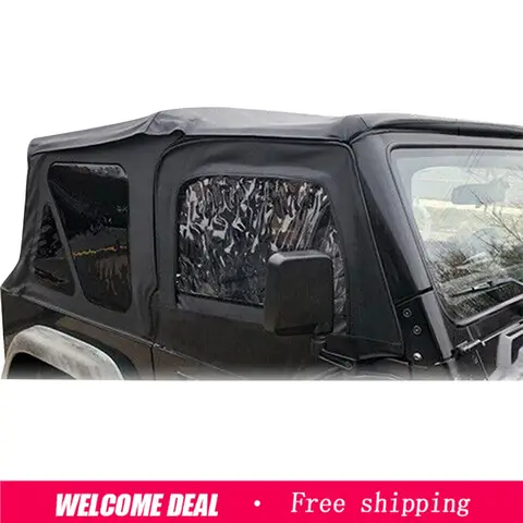 Soft Top + Upper Skins Set w/ 5 Windows For 97-06 Jeep Wrangler TJ WATERPROOF