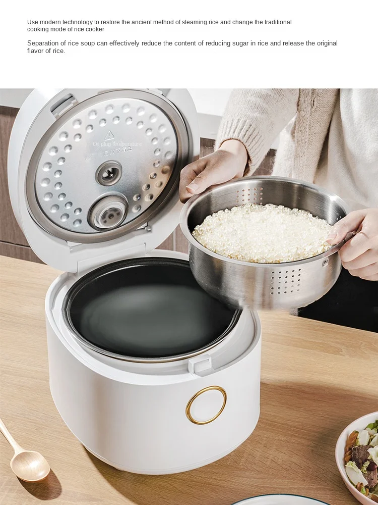 Fogão De Arroz De Baixa Tensão De Cozinha Multifuncional Remover Sopa De Arroz Separada Fogão Elétrico Portátil Sem Açúcar Inteligente Pequeno