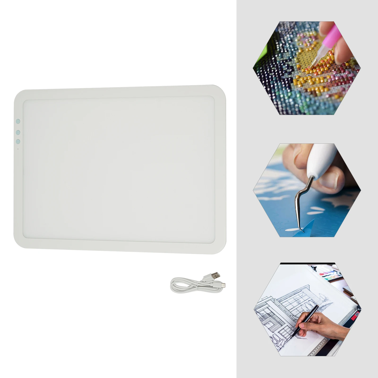 

A3 LED Transparent Copy Board, Bright Light Pad Portable Wireless Box for Diamond Painting, Artist Drawing, 6 Level Brightness