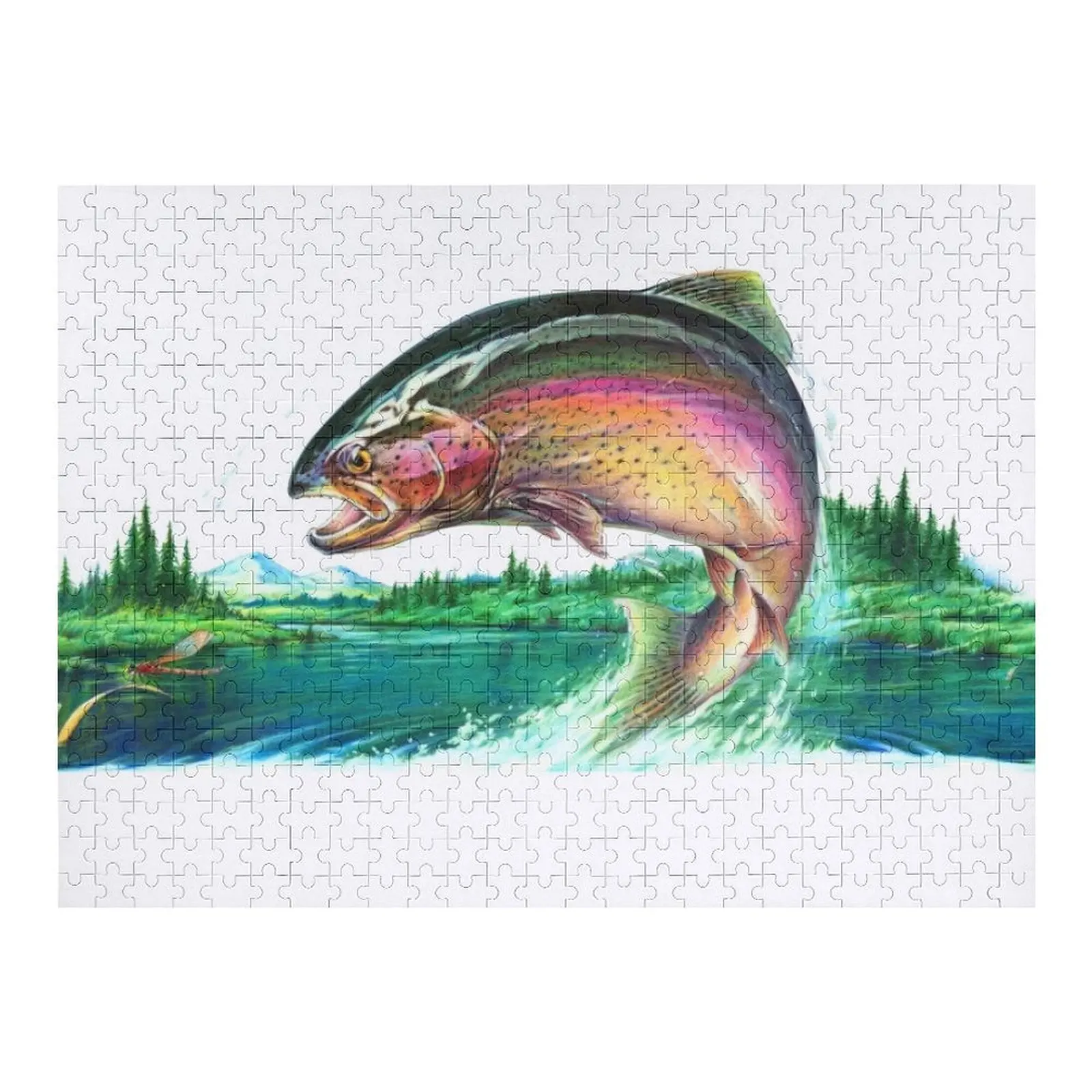 

Пазл с радужной форелью, рождественские игрушки, деревянные животные, деревянное имя, персонализированный пазл на заказ