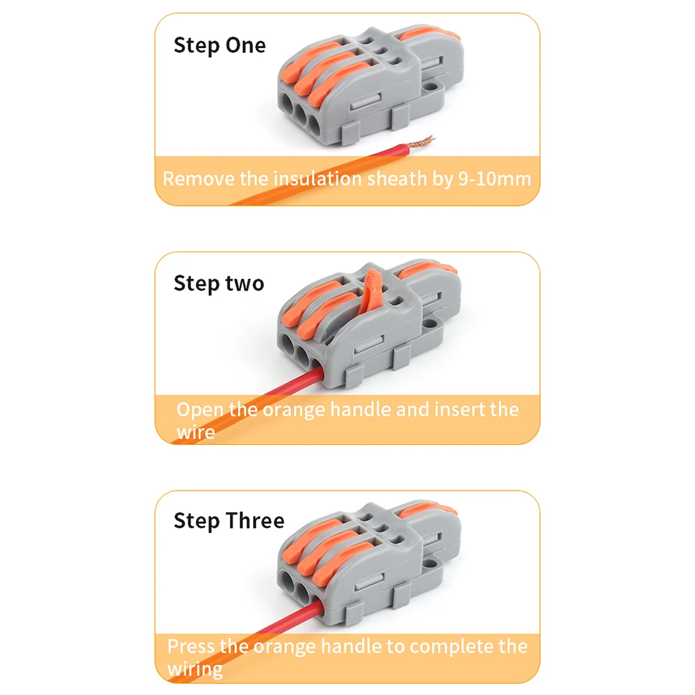 10/100PCS Electrical Cable Connector 1 in Multiple out Quick Wire Terminal Block 2/3/4/5Pin Push in Lever Connectors 0.08-4.0mm2 view 5
