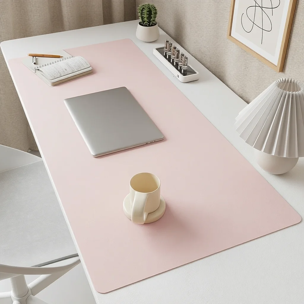 PU Leather Mouse Pads Desk Mat for Office Solid Color Gaming Waterproof Non-slip Computer Pad Keyboard Pads — PU