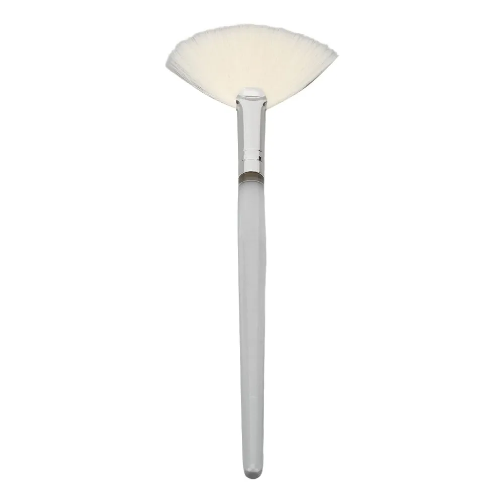 2pcs Transparent Handle Face Mask Brush Slim Soft Bristles White Cosmetic Brush Fan Design Fan Style Brush Skincare Routine