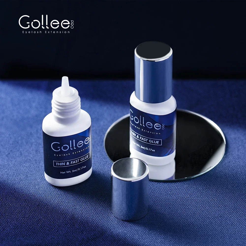 Gollee Glue for Eyelash Extensions 5PCS 5ML Ethanol Primer Cleaning Lash Extension Supplies Lash Glue Super Bonder Makeup Tools