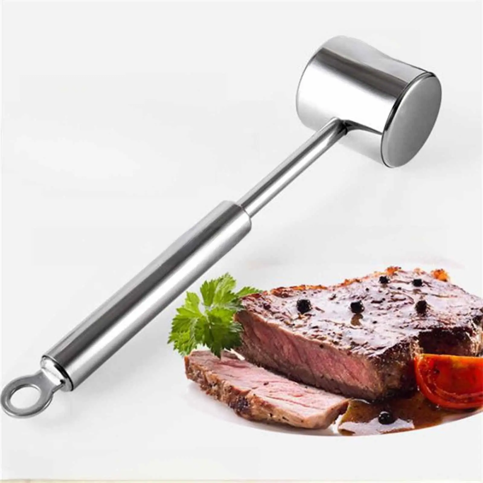 Meat Tenderizer Hammer with Hanging Hook Durable Kitchen Pounder for Softening Steak Beef Chicken