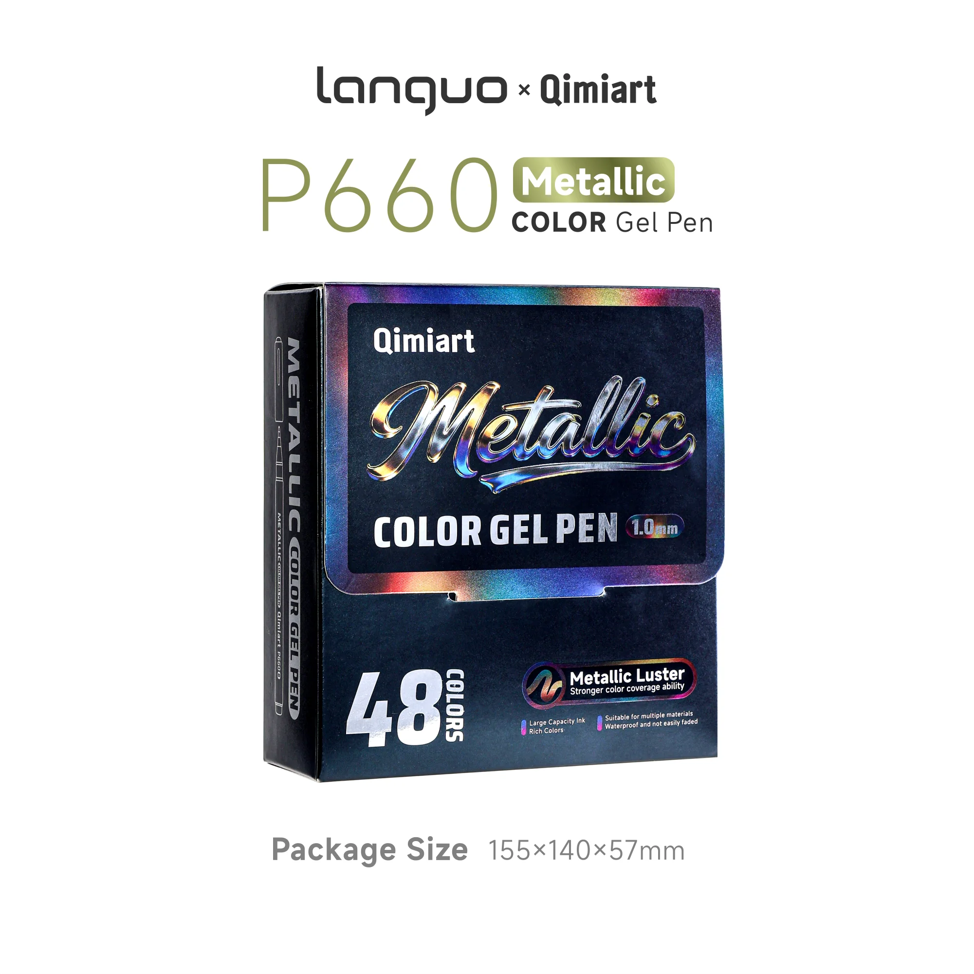Languo 3D Dreidimensionaler 48-Farben Metallic-Malstift mit 1. 0-mm-Spitze aus Edelstahl, stabiler und gleichmäßigere Tintenausgabe, metallische Glanztextur, stärkere Farbdeckung, geeignet für verschiedene Materialien, wasserfest und lichtbeständig, sehr satte Farben, erfüllt mehrere Zeichnungsbedürfnisse, geeignet zum Zeichnen, Schreiben, Markieren, DIY... Nagelkunst, Glas, Keramik – Detail 20
