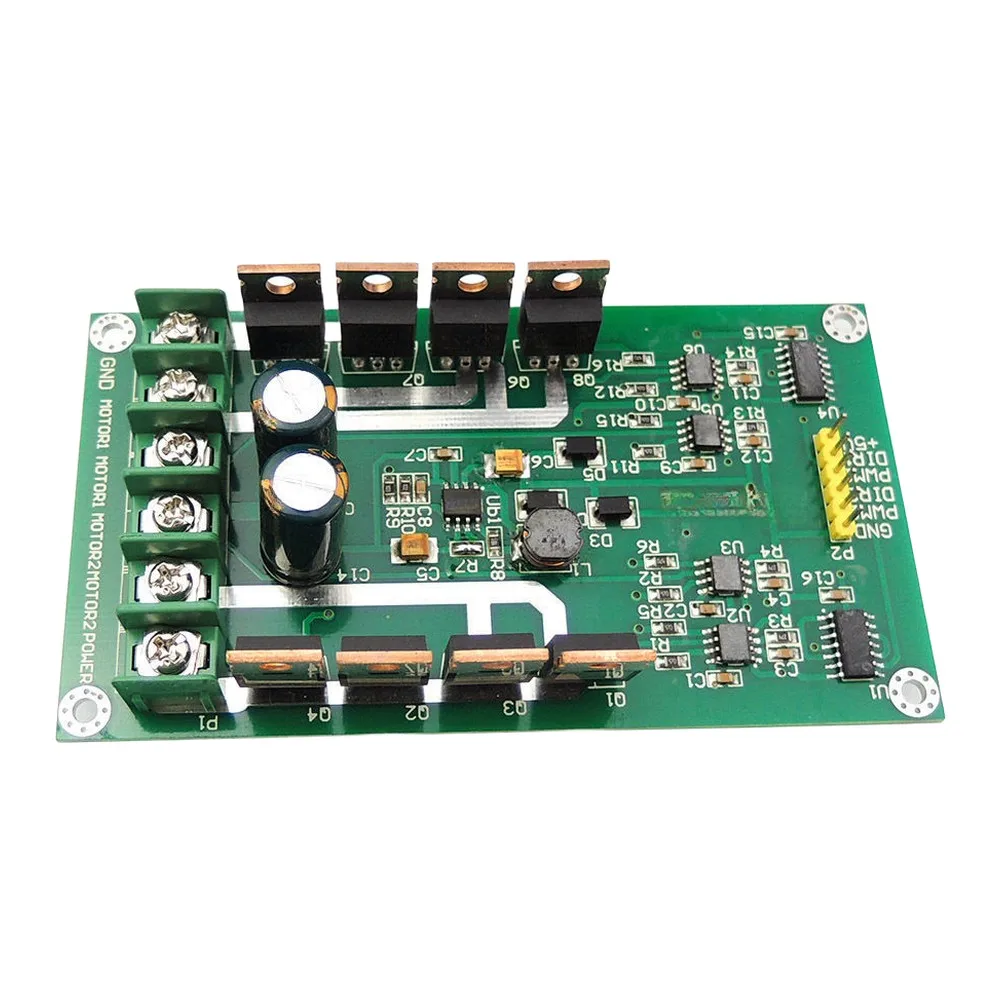 1Pc 10A Dual Motor Driver Board 3V-36V H-Bridge With Brake Function For Robotics Car DC Motor Control Module Green