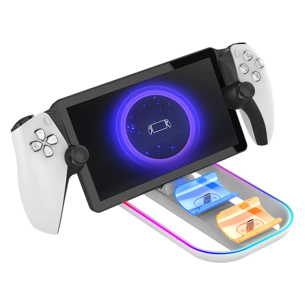 For PS5 Portal Charging Dock Game Console Stand Holder with Charging Cable Charger for PlayStation Portal Charging Dock Station