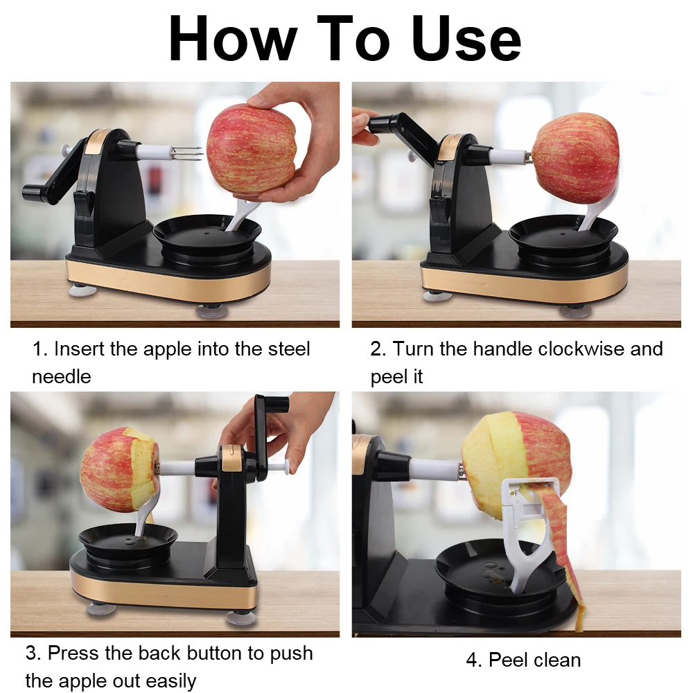 Apple Peeler Cutter Slicer Fruit Peeling Machine Hand-cranked Kitchen Gadgets Kitchen Corer Cutter Potato Peeler