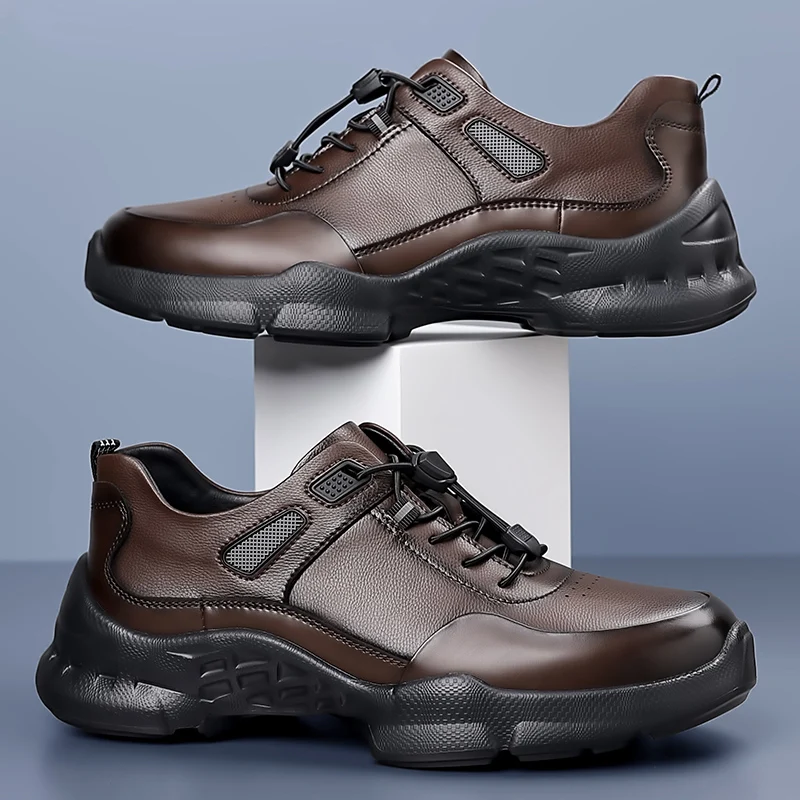 

Casual Business Men's Leather Shoes Luxury and high-quality styles Outdoor leisure street Black Brown shoes Lightweight