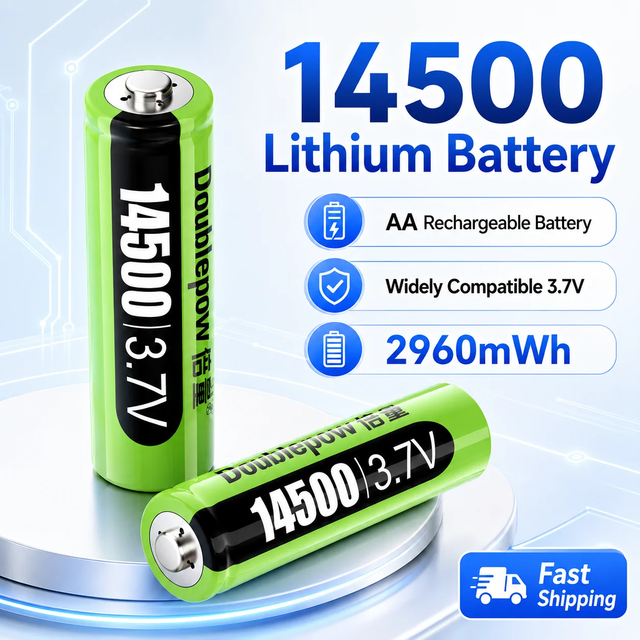 

High Capacity 14500 AA Size 3.7V 2960mWh Rechargeable Lithium Battery For Electric Toothbrush Flashlight Toy Power Bank