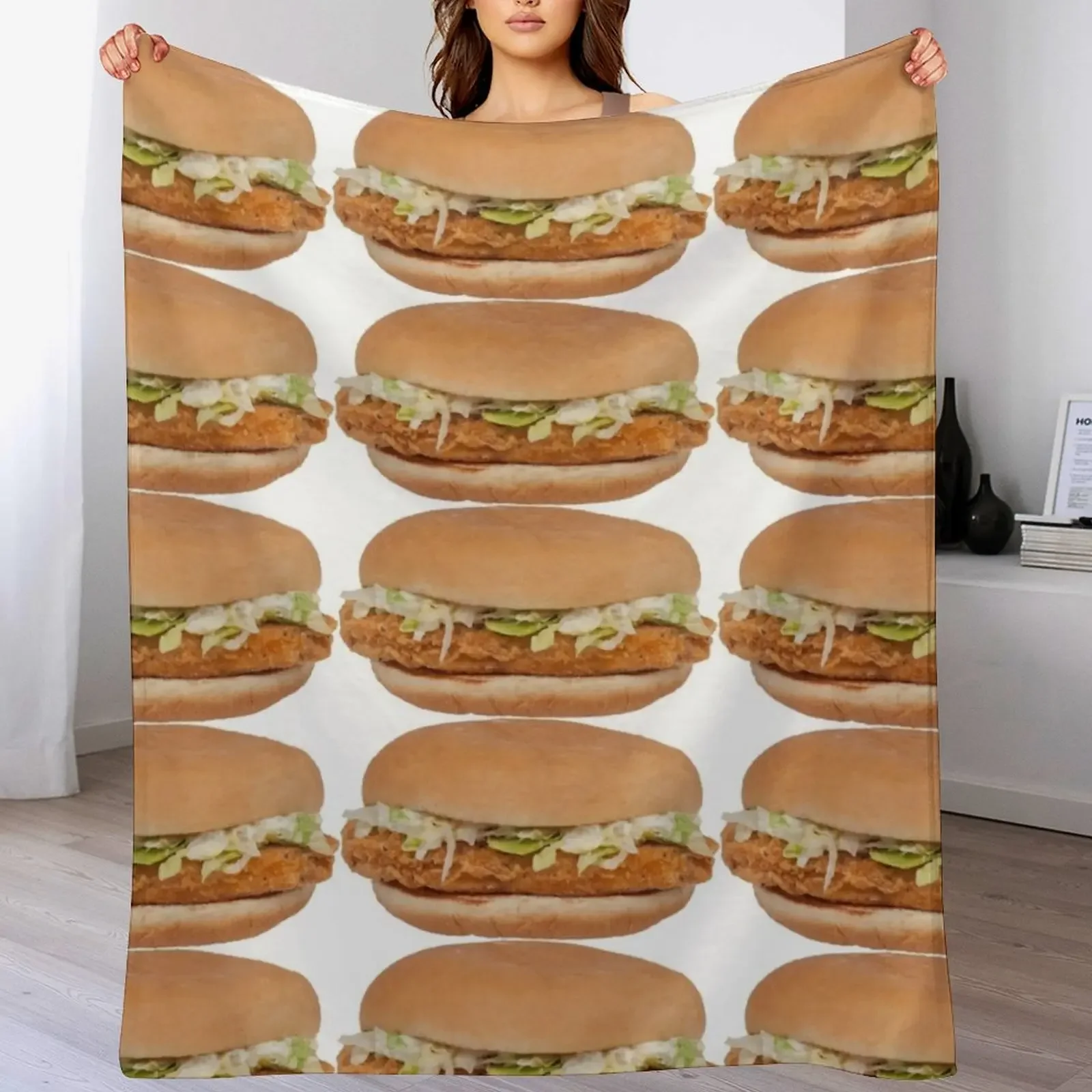 

McChicken Throw Blanket Stylish Decor Blanket Gift for Friends Roommate