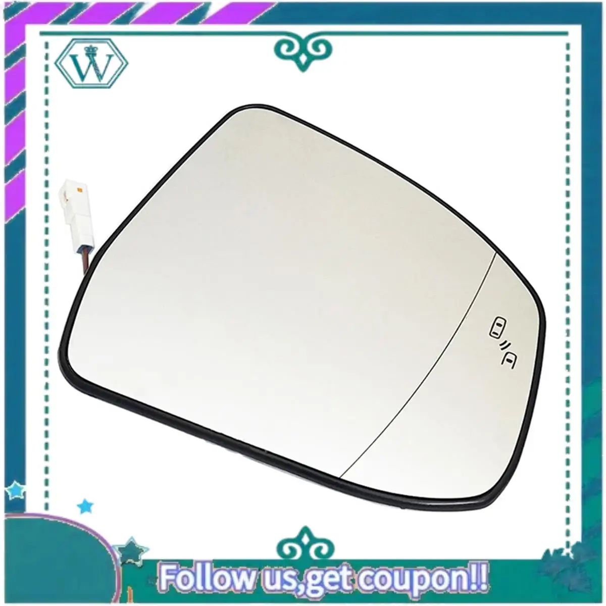 

AA92-2Pcs Door Wing Side Mirror Glass Heated Blind Spot Warning With Backing Plate For Ford Focus MK2 MK3 Mondeo MK4 L+R