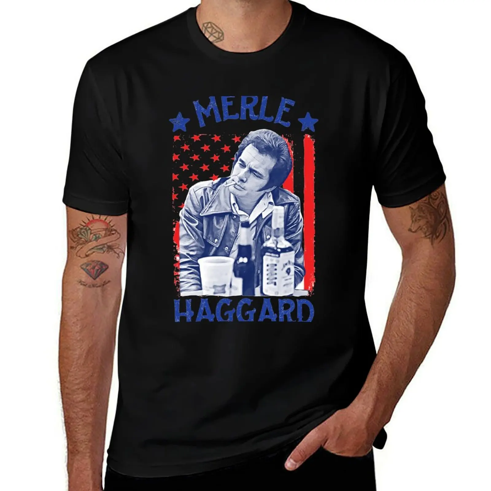 

Merle Haggard US T-Shirt oversize t-shirts man kawaii clothes boys animal print summer top compression shirt men