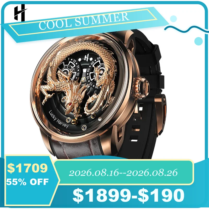 Luxury Watch In China - Reloj Mecánico para Hombre Lucky Harvey
