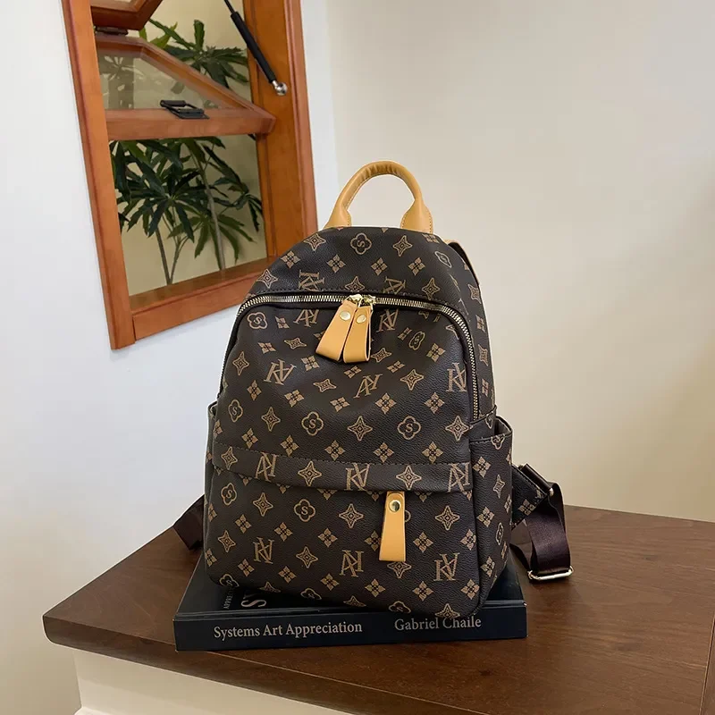 

Free Shipping New Soft Leather Feeling Women Backpack Personality Fashion Double Backpack Women