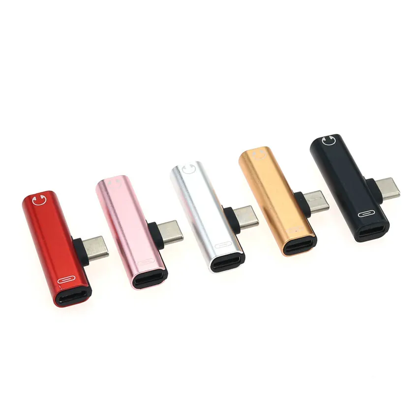 2 In 1 Type C To 3.5mm Jack Earphone Charging Converter USB Type-C Audio Adapter for Xiaomi 6 8 Huawei P10 Mate 20