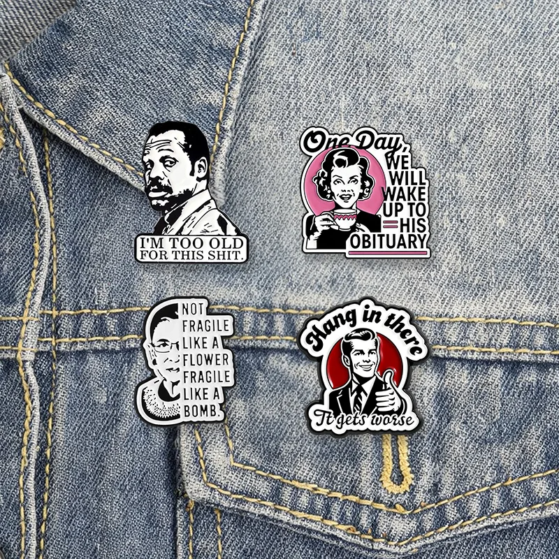 Klassische Charakter-Serie Emaille-Pin-Kollektion Retro-Porträt-Charakter-Brosche Rucksack-Anstecknadel Schmuck Geschenk für Freunde – Detail 6