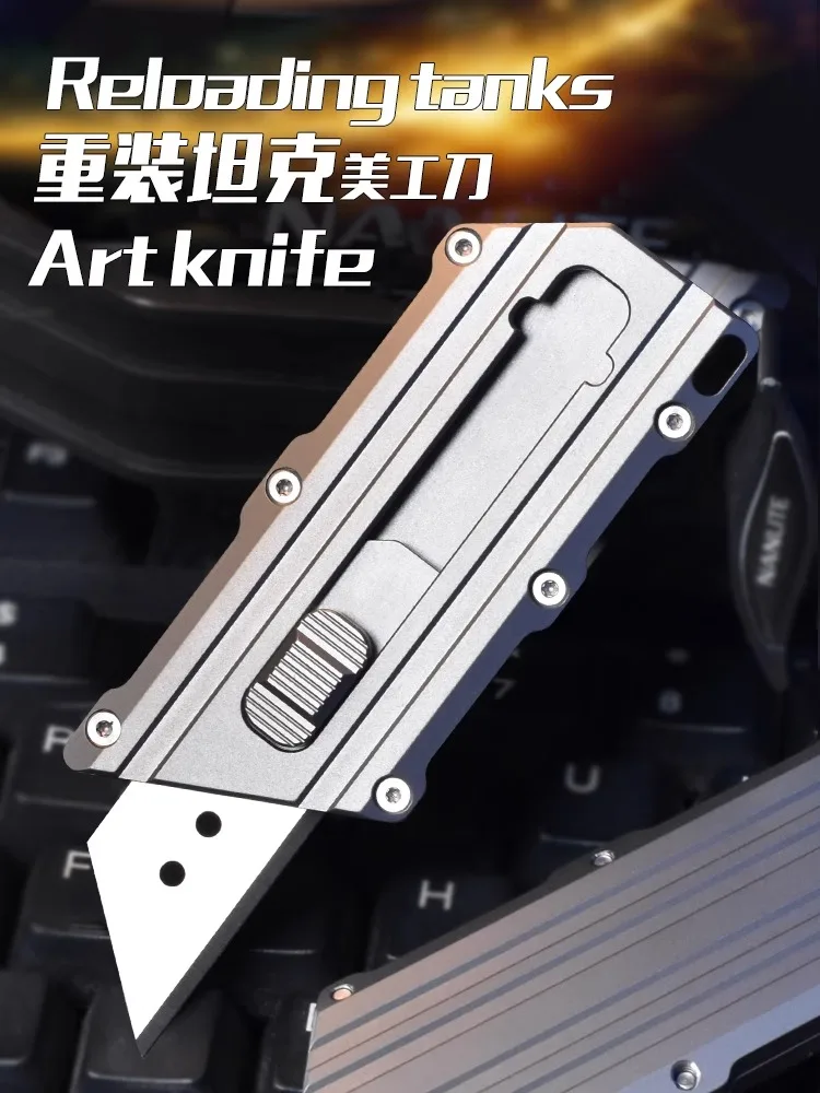 EDC Titanium Alloy Paper Cutter Sliding Blade Knives Unpacking Camping Pocket Outdoor Tools Utlity Knifes Pocketknives Keychain